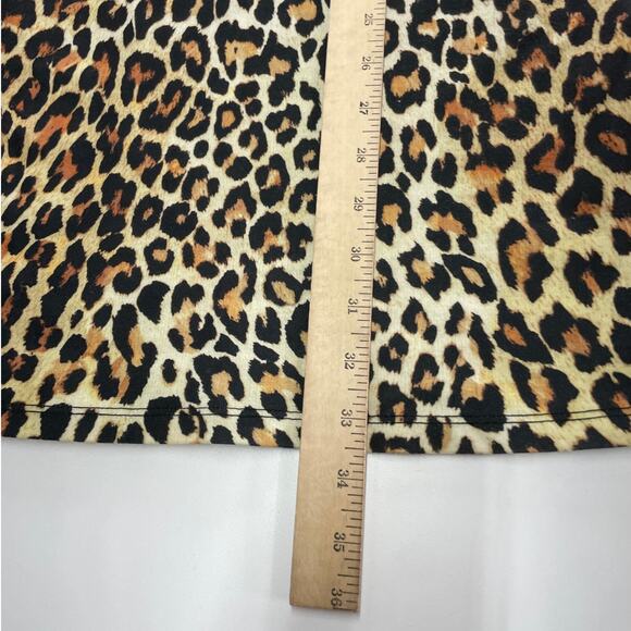Zara Dress Womens Small Yellow Black Leopard Square Neck Mini Stretch Knit - Picture 7 of 8